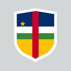 Central African Republic Flag Shield Shape Frame