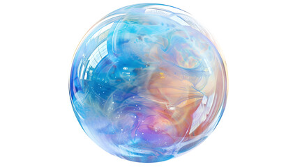 Beautiful transparent soap bubble isolated on white