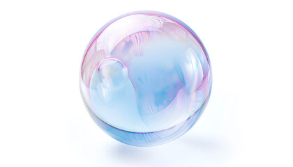 Beautiful transparent soap bubble isolated on white
