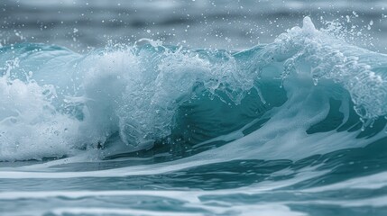 Fototapeta premium The ocean is rough and the waves are crashing