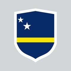 Curacao Flag Shield Shape Frame