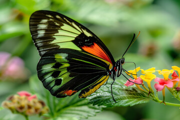 large butterfly, bright colors pollen island.