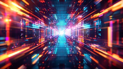 Futuristic Holographic Abstract Background with Vibrant Colors and Light Reflections