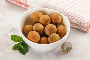 Tropical delicous fruit Longan heap