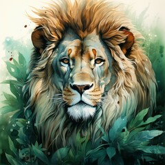 Fototapeta premium watercolor painting of a beautiful animals Created with Generative AI technology