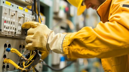 Visual safety guidelines for electricians depicted in signs for enhanced workplace safety