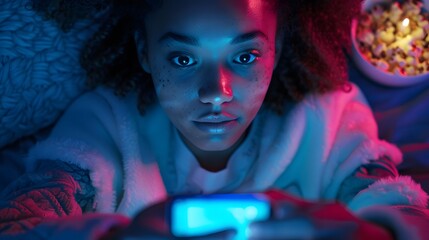 girl is looking at her phone