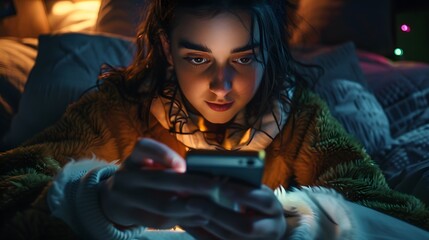 girl is looking at her phone