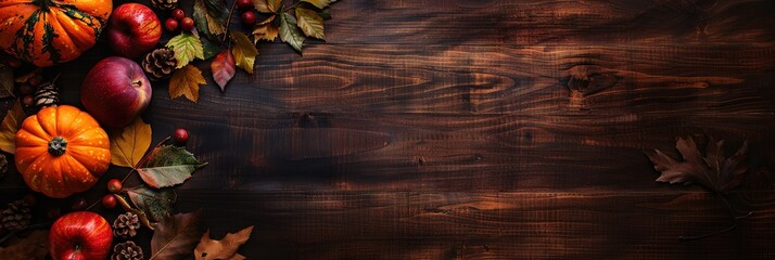 Autumn and fall harvest banner with copy space