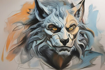 Fototapeta premium Night of the Wolf: Artistic Interpretations of Werewolves.