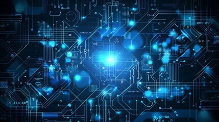 Obraz premium Futuristic Digital Abstract Technology Background with Innovative Circuit Patterns