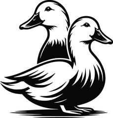 Duck goose silhouette vector png. Vector illustration duck png. transparent background