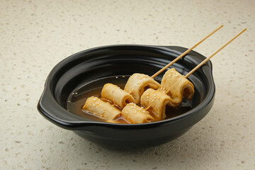 Odeng or Fish Cake Soup, Korean street food. 
