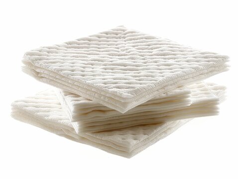 Image of dry sheets of gelatin used in cooking, white background