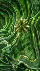 Obraz premium Aerial view of rice paddy fields