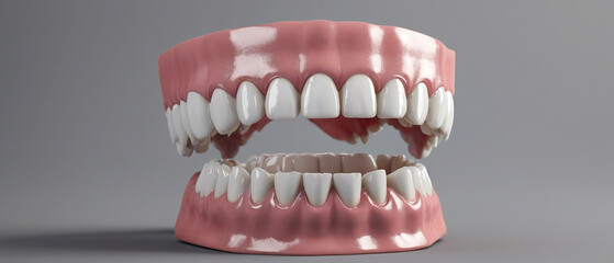 Obraz premium White jaw dental tooths. Generative AI