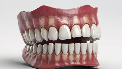Obraz premium White jaw dental tooths. Generative AI