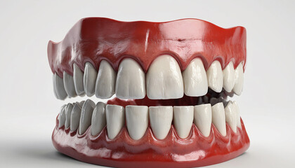 Obraz premium White jaw dental tooths. Generative AI