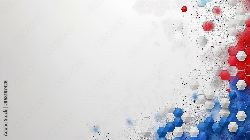 Poster colorful hexagonal pattern on white background