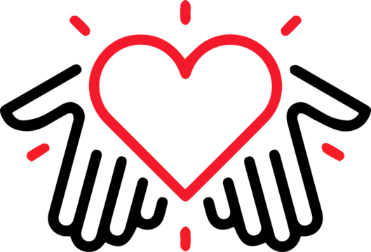 Heartfelt Charity Icon Design on a transparent background