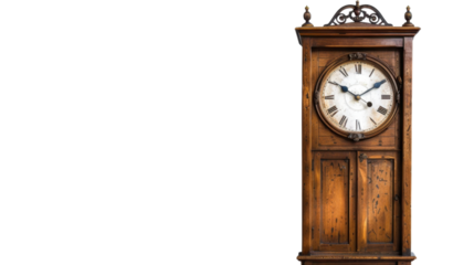 Old Antique Grandfather Clock on transparent background