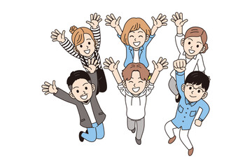 ジャンプしているクリエイター風の人