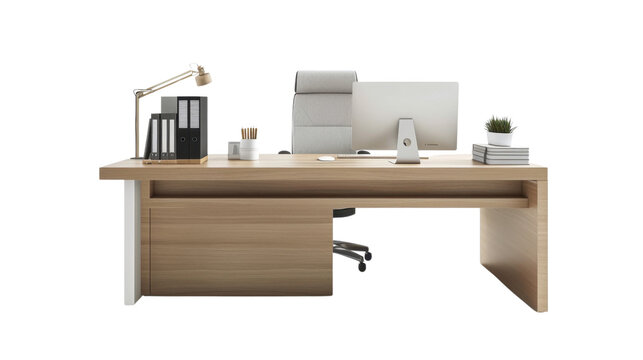 Fototapeta Office workstation desk on transparent background