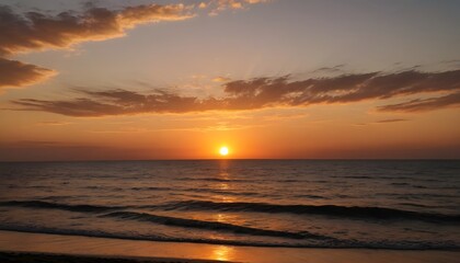 Obraz premium Golden Sunset Over the Ocean