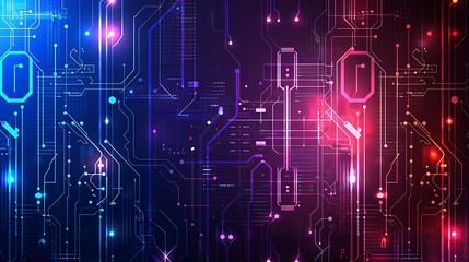 Fototapeta premium Futuristic Abstract Technology Background with Digital Patterns and Circuit Elements