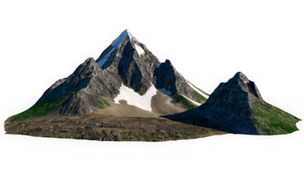 3D mountain with transparent background