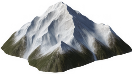 3D mountain with transparent background