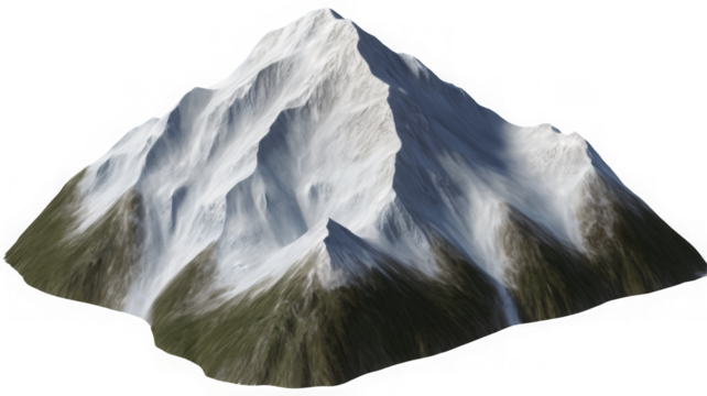 3D mountain with transparent background