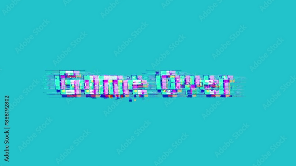 Aufkleber pixelated game over text message animation with glitch, static and distortion effects
