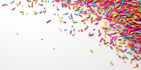 Colorful Sprinkles on White Background