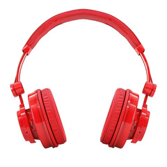 red headphones isolated on a white background