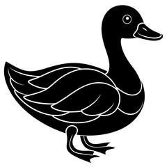 Beautiful duck silhouette vector illustration.