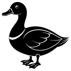 Beautiful duck silhouette vector illustration.