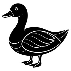 Beautiful duck silhouette vector illustration.