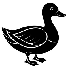 Beautiful duck silhouette vector illustration.