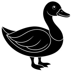 Beautiful duck silhouette vector illustration.