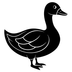 Beautiful duck silhouette vector illustration.