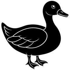 Beautiful duck silhouette vector illustration.