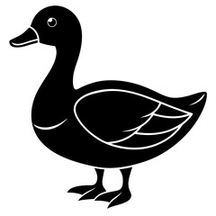 Beautiful duck silhouette vector illustration.
