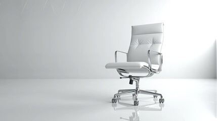 White Modern Chair on White Background - Minimal

