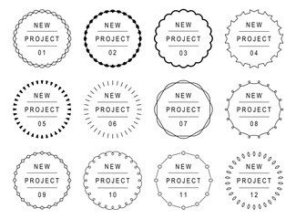 シンプルなラインの、おしゃれなワンポイント。スタンプ素材セット