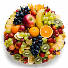 Colorful vegetables and fruits vegan food in rainbow colors