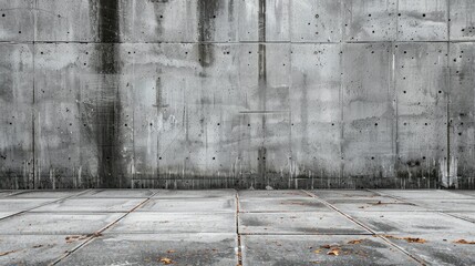 Fototapeta premium Urban Concrete Wall and Pavement with Minimalist Design Featuring Weathered Texture