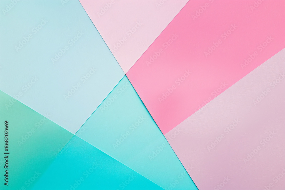 Poster soft pastel background with pink, blue, and green gradient featuring a triangular paper shape for co