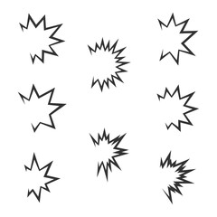 Set Flat Minimalist Exploding Effect Vector Design Element Collection.