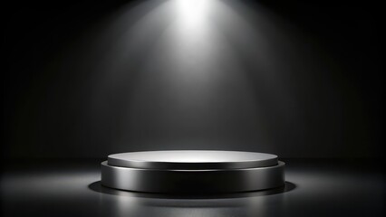 Pitch black podium ideal for product photography showcasing, podium, product, photography, backdrop, background, dark, elegant